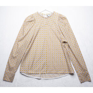 TISH COX Puff Sleeve Ditsy‎ Floral Blouse Long Sleeve Cottagecore Prairiecore M